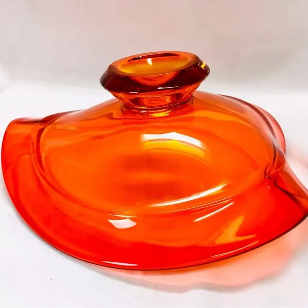Vintage Orange Glass Designer Fruit Vase - Picture 6 of 6